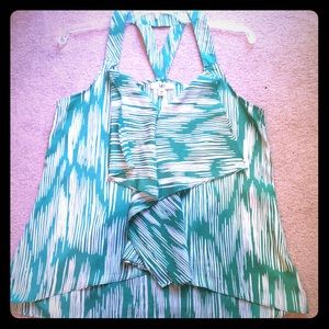 Ruffle front halter top